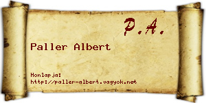 Paller Albert névjegykártya